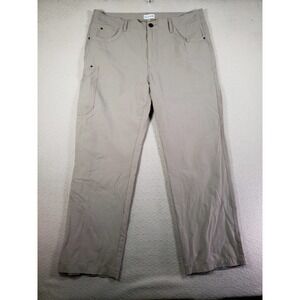 Travel Smith Pants Mens 38 Beige Straight Leg Flat Front Nylon Chino Pants